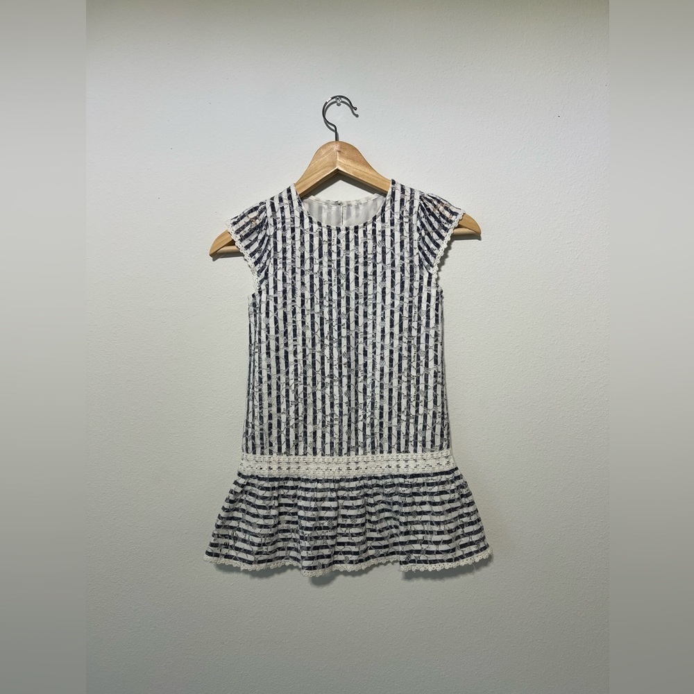 Dunnes Girls Blue Navy Stripe Dress
